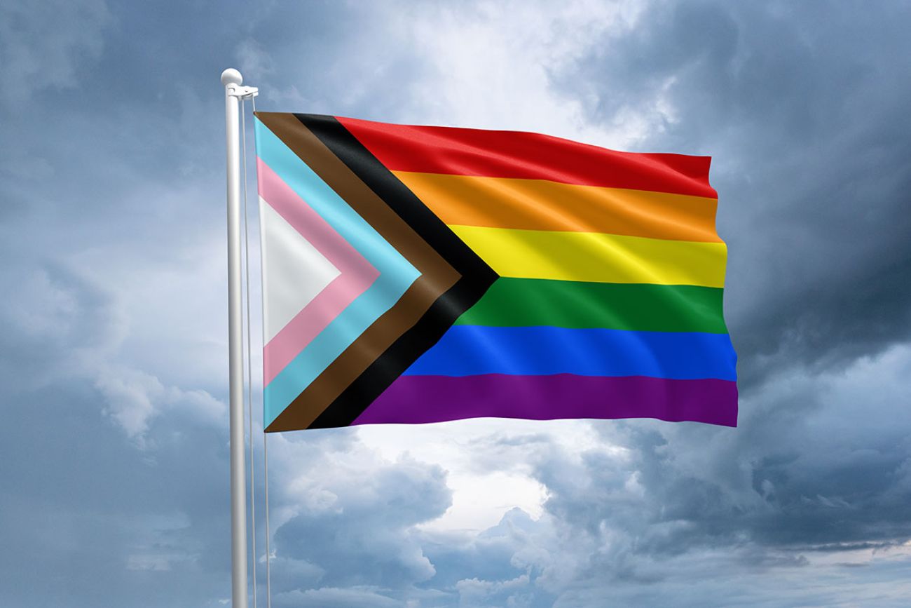 Progress flag symbol in the lgbt community